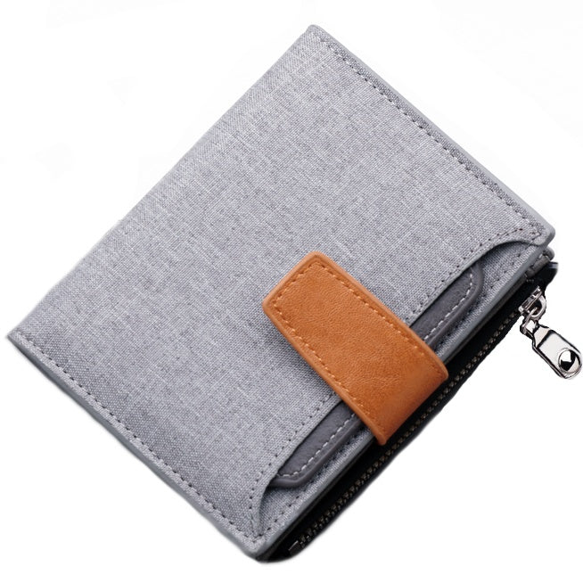 Men's Oxford Cloth Large Capacity Canvas and PU Leather Wallet