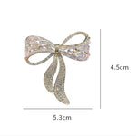 Luxury AB Baguette Crystals and Diamond Cubic Zirconia Butterfly Bow Gold Brooch - BELLADONNA