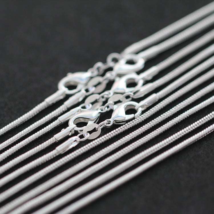 1 mm Snake Bone Silver Plated Chain in Assorted Lengths