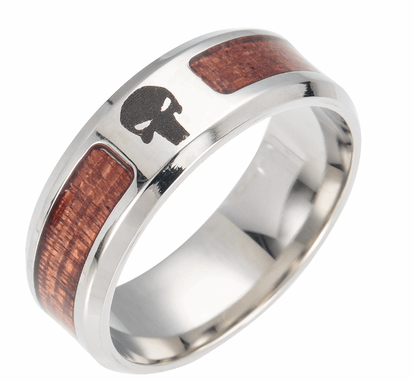 Mens Tree of Life, Cross or Masonic Stainless Steel and Wooden Ring Sizes US 6- 13 - BELLADONNA