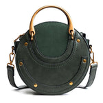Trendy Country Rustic Glamour with Frosted Stitching Top Quality Messenger Handbag in Black,  Brown or Dark Green - BELLADONNA