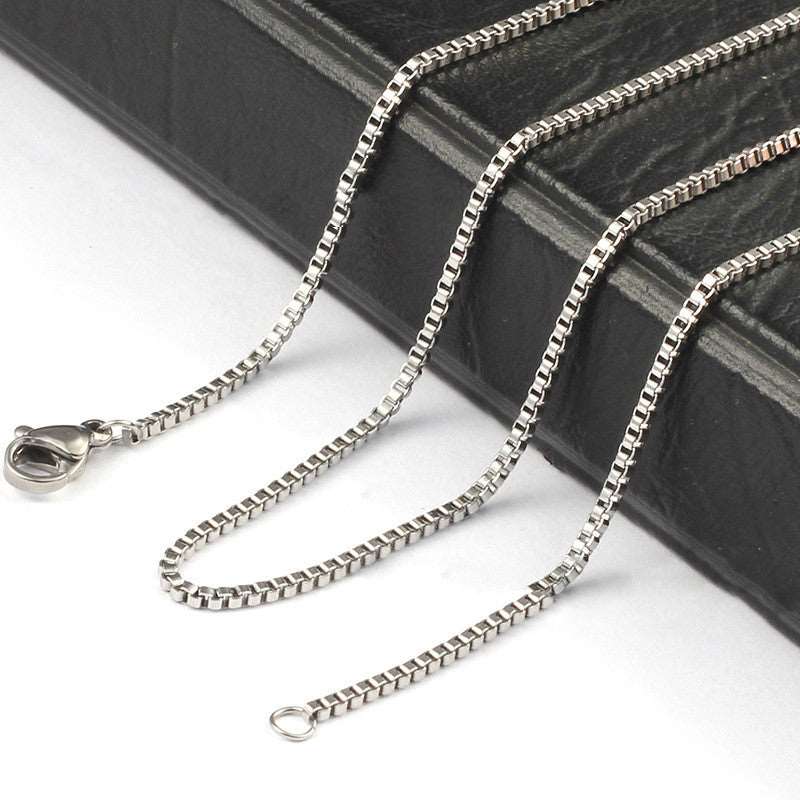 1.5 mm Stainless Steel Box Chain in Four Colour Variants and Assorted Lengths