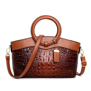 Gykaeo Luxury Crocodile Leather Patina  Designer Handbag in 6 Luxurious Colours