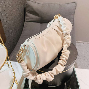 Fashionable Glamour Simple Pleated Underarm Messenger Handbag in 4 Practical Colours - BELLADONNA
