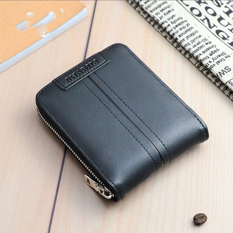 Attractive and Practical Style Men's Zipper Enclosed Large Capacity Short Pocket Wallet in 3 Colour Choices