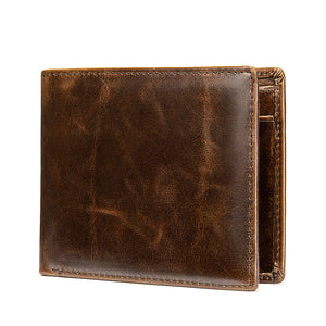 Men's Business Multi-card Leather Wallet With Anti-magnetic Wallet in Brown