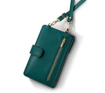 All in One New Cross Body Compact Purse Wallet Handbag in Black, Tan and Teal Green - BELLADONNA