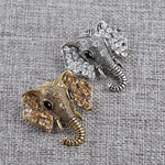 Exotic Beauty with Sparkly Cubic Zirconia Elephant Brooch in Gold or Silver - BELLADONNA