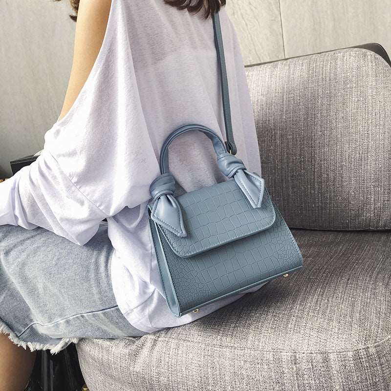 Stylish Day Wear Medium Sized Stone-grained Fashion Handbag in Black, blue Yellow or White
