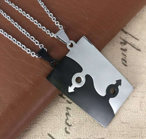 Couples His and Hers Puzzle Pendant Necklace - BELLADONNA
