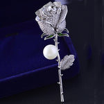 High-grade Temperament Pearl Rose Garment Pin Brooch for Scarves and Shawls - BELLADONNA