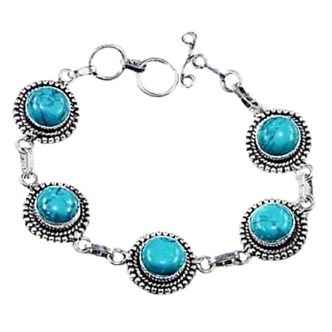 Sante Rosa Turquoise Gemstone 925 Silver Bracelet