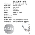 Feature Piece Peach Quartz Gemstone .925 Sterling Silver Necklace
