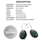 Handmade Black Spinel Gemstone .925 Silver Earrings
