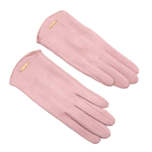 Stylish Women's Warm Inner Fleece Suede Gloves in Six Colours - BELLADONNA