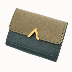 Tone on Tone Bronze Gold V-shaped Ladies Short Wallet in 8 Stunning Colours