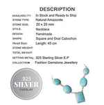Handmade Natural Amazonite Gemstone  .925 Sterling Silver Necklace - BELLADONNA