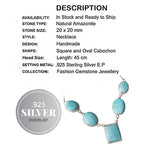 Handmade Natural Amazonite Gemstone  .925 Sterling Silver Necklace