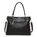 Luxe High End Two Tone Designer Tote Handbag in Black, Champagne, Pearl White or Red - BELLADONNA