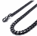 Men's Sturdy Titanium Steel in Black or Silver Necklace - BELLADONNA