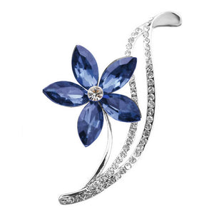 Styleful Five-petal Flower Crystal Brooch in Three Beautiful Colours - BELLADONNA