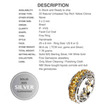 22 Natural Citrine Oval Gemstones set in Solid .925 Silver,14K White Gold Ring Size 8 or Q