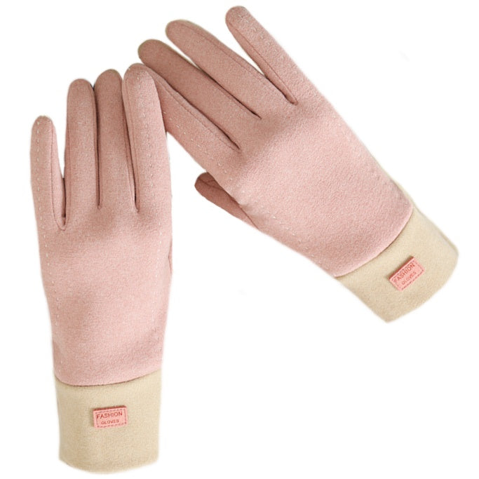 Women's Winter New Dralon Fleece-lined Touch Screen Gloves in Six Beautiful Colours - BELLADONNA