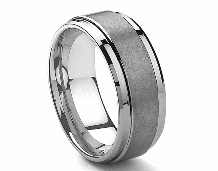 Mens Brushed Silver Tungsten Ring  Sizes 5 - 17 - BELLADONNA