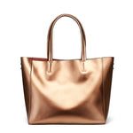 High Fashion Genuine Leather Double Layer with Metallic Finish Handbag in the Most Incredible Assorted Colours - BELLADONNA