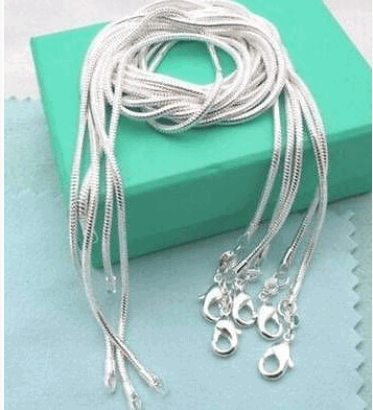 1mm Snake Bone Chain Single S925 Sterling Silver Chain in Assorted Lengths