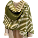Dual Colour High Fashion Statement Double Sided Cashmere Scarf or Shawl - BELLADONNA