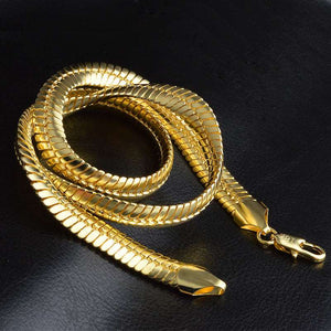 9mm Men's 18K Gold Snake Chain 50cm Necklace - BELLADONNA