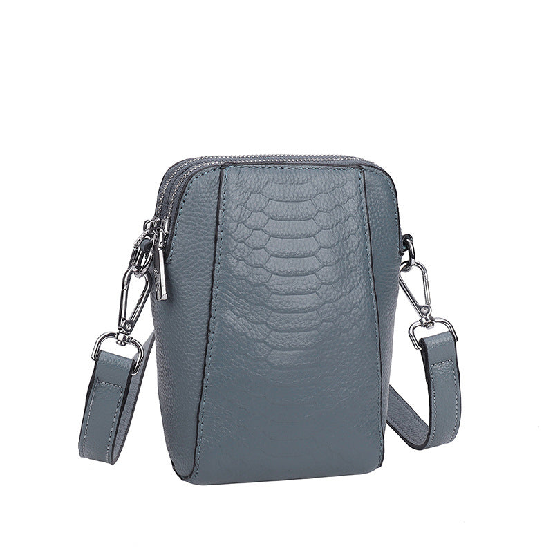 Genuine Cowhide Leather Gender Neutral Messenger Mobile Phone Bag in Assorted Colours - BELLADONNA