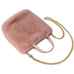 High Fashion Autumn Winter Plush Handbag in Stunning Colours - BELLADONNA