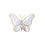 Women's Mother of Pearl and White Zirconia Butterfly Brooch For Scarf or Shawl - BELLADONNA