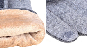 Women's Autumn And Winter Cashmere Gloves with inner Fleece - BELLADONNA