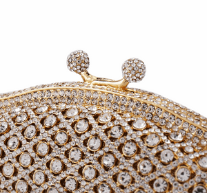 Ladies Glamorous Gold or Silver Dress Dinner Handbag with Shoulder Strap