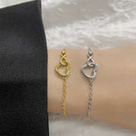 Heart-shape and Eternity Symbol with White Zirconia Fashion Bracelet for Valentine's Day Gift