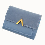 Tone on Tone Bronze Gold V-shaped Ladies Short Wallet in 8 Stunning Colours