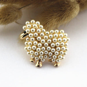 Cuteness Overload Pearl Lamb Brooch in Grey or Gold For your winter Coat, Scarf or Shawl - BELLADONNA