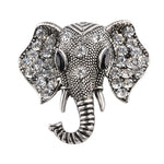 Exotic Beauty with Sparkly Cubic Zirconia Elephant Brooch in Gold or Silver - BELLADONNA