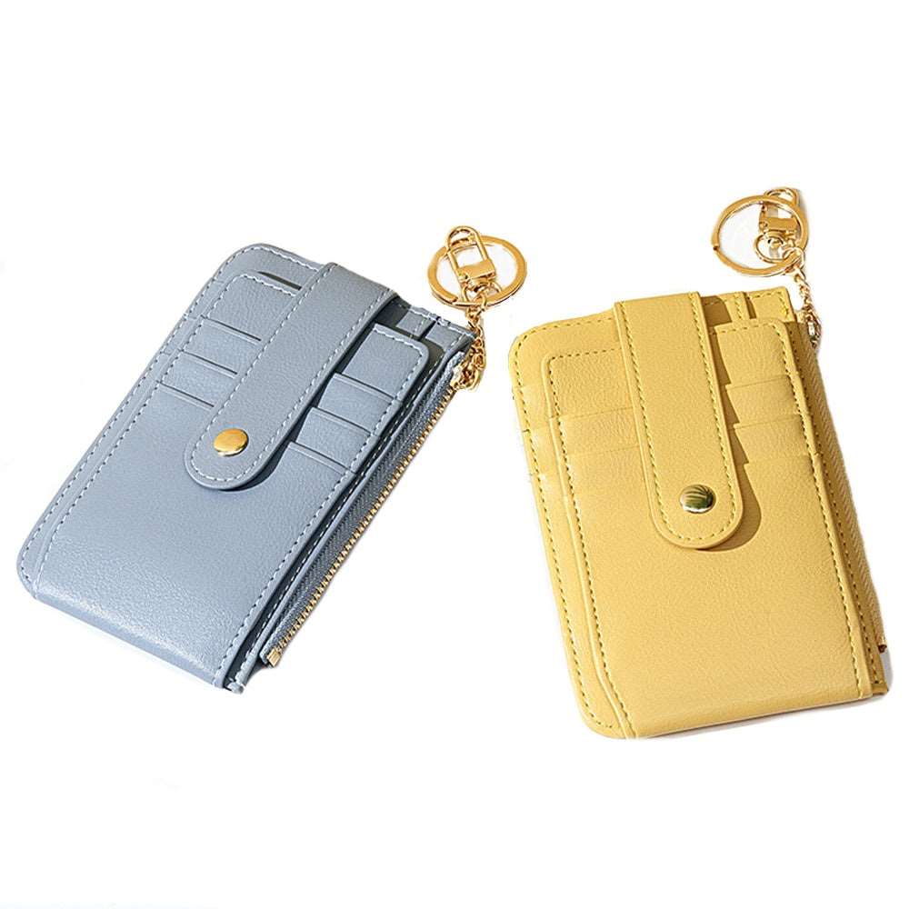Womens Keychain License, Card, Coins Holder Slim Wallet in Stunning Colours
