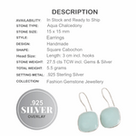 Aqua Blue Green Chalcedony .925 Silver Earrings - BELLADONNA