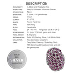 44 Natural Round Rhodolite Garnet Gemstones Solid .925 Silver Ring Size 8 or Q