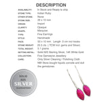 Elegant Handmade Indian Ruby Gemstone Solid .925 Sterling Silver Long Earrings