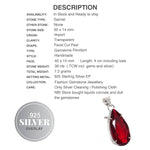 Handmade Pear Shape Deep Rich Red Garnet Gemstone .925 Sterling Silver Pendant