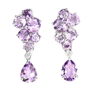 32.5 cts Natural Unheated Purple Amethyst Portuguese Cut Solid .925 Sterling Silver - BELLADONNA