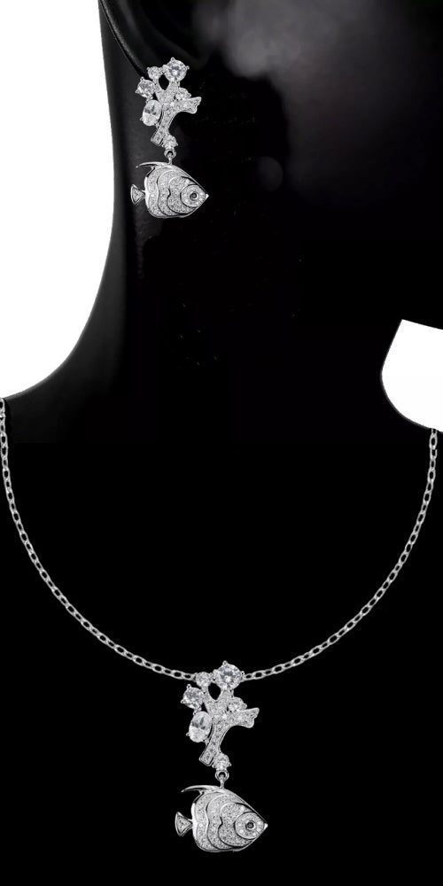 Rare AAA Black and White Cubic Zirconia Solid .925 Sterling Silver 14K White Gold Pendant - BELLADONNA