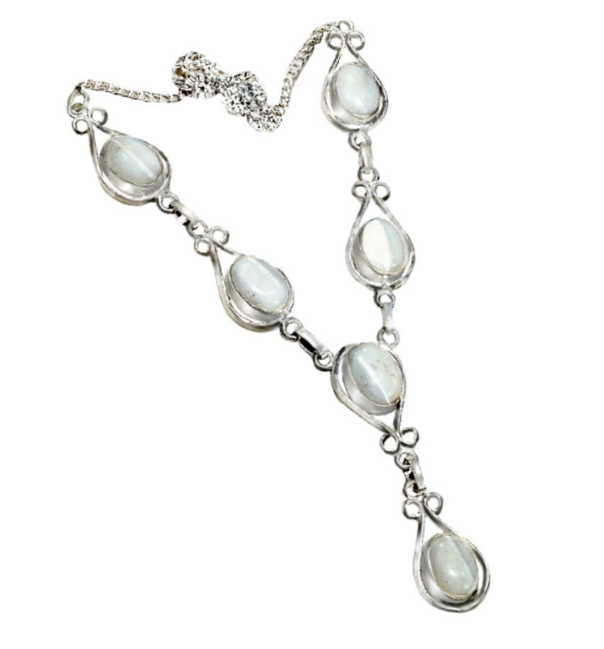 Natural Mother of Pearl. 925 Sterling Silver Necklace