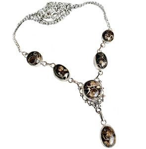 Handmade Natural Turritella Gemstone .925 Silver Necklace